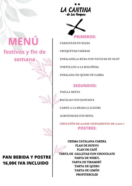 Menú del Día Croquetas Caseras Restaurante La Cantina Figueres