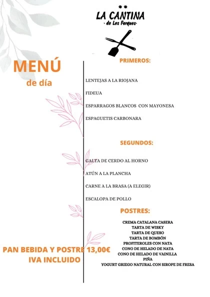 Menú del Día Lentejas a la Riojana Restaurante La Cantina 28022024