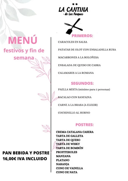 Menú del Día Caracoles en Salsa Paella Mixta Restaurante La Cantina Figueres 25022024